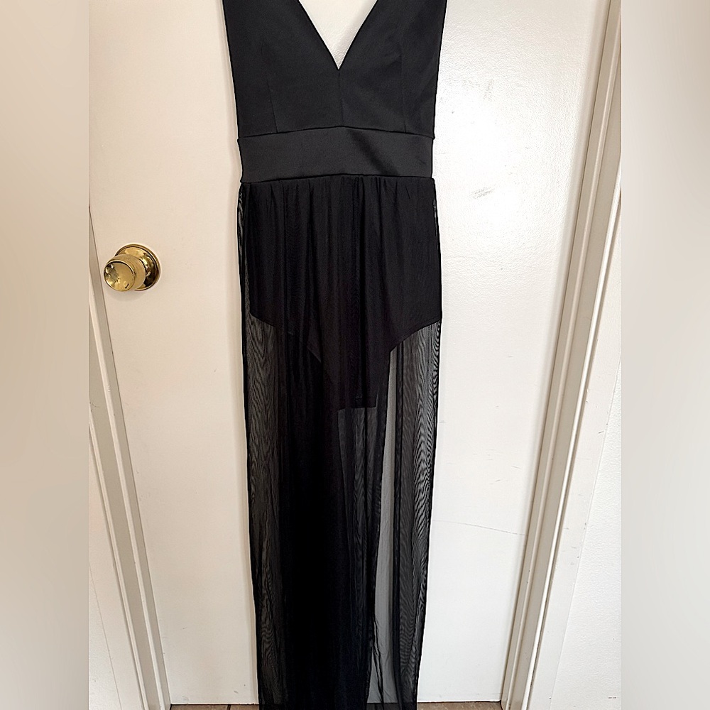 NWT Sheer Mesh Maxi Overlay Dress